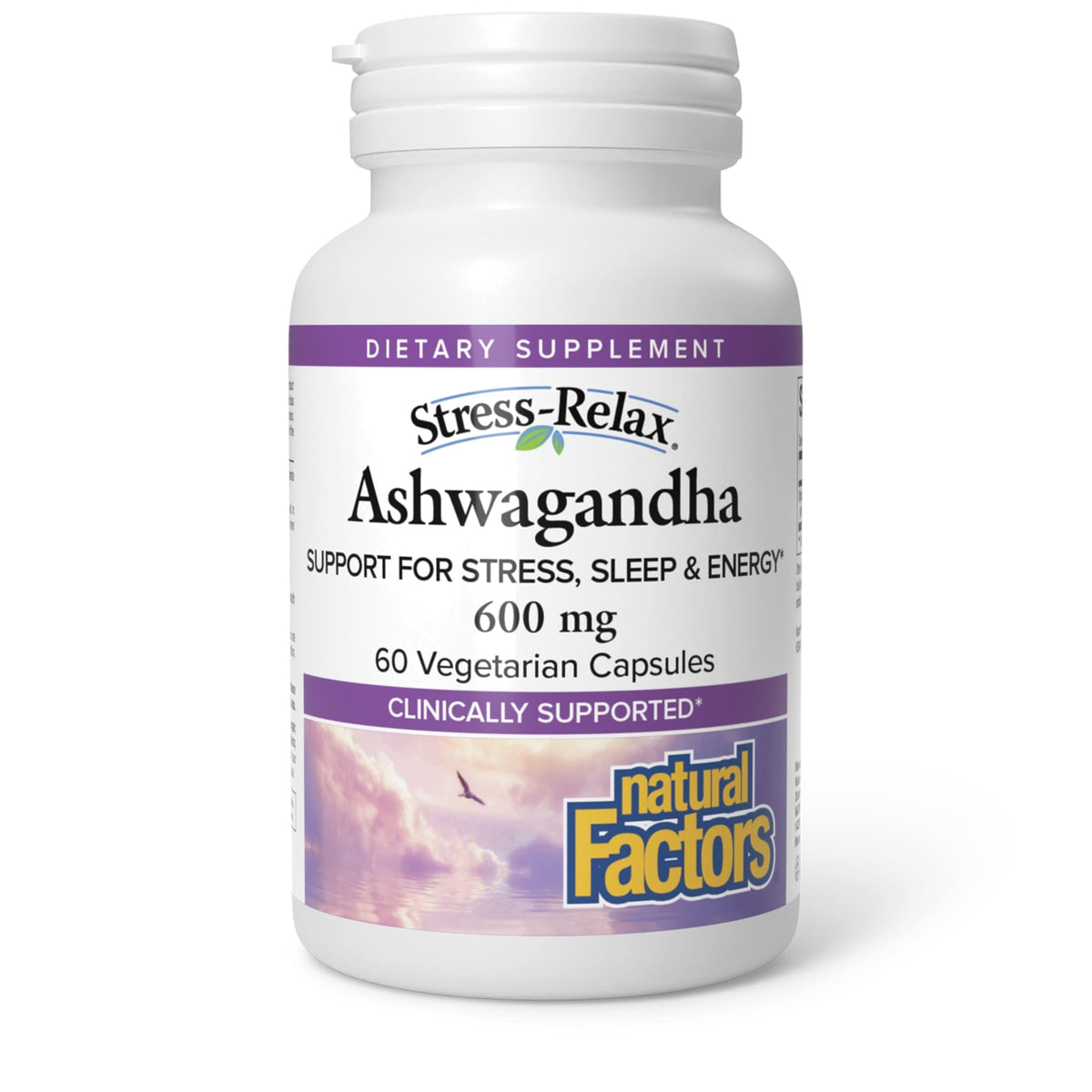 Natural Factors Stress-Relax Ashwagandha - bouteille de capsules pour le calme potentiel