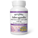 Natural Factors Stress-Relax Ashwagandha - bouteille de capsules pour le calme potentiel