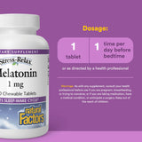 Natural Factors Stress-Relax Melatonine 1 mg – tablette mâcheable menthe utile avant le coucher.