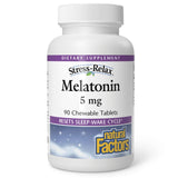 Natural Factors Stress-Relax Mélatonine, bouteille menthe: soutien potentiel au cycle veille-sommeil et routine nocturne