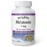 Natural Factors Stress-Relax Mélatonine gommes bouteille—soutien à un sommeil naturel et reposé.