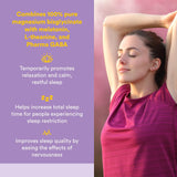 Étiquette Natural Factors montrant mélatonine et GABA pour le sommeil.