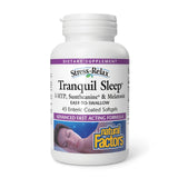 Natural Factors Stress-Relax Tranquil Sleep - bouteille sur table de nuit, détente nocturne potentielle.