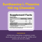 Étiquette Suntheanine – dosage 100 mg par comprimé, utilisation simple