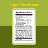 Natural Factors Super Mushroom – tableau-bienfaits: aperçu des usages potentiels pour immunité et concentration.