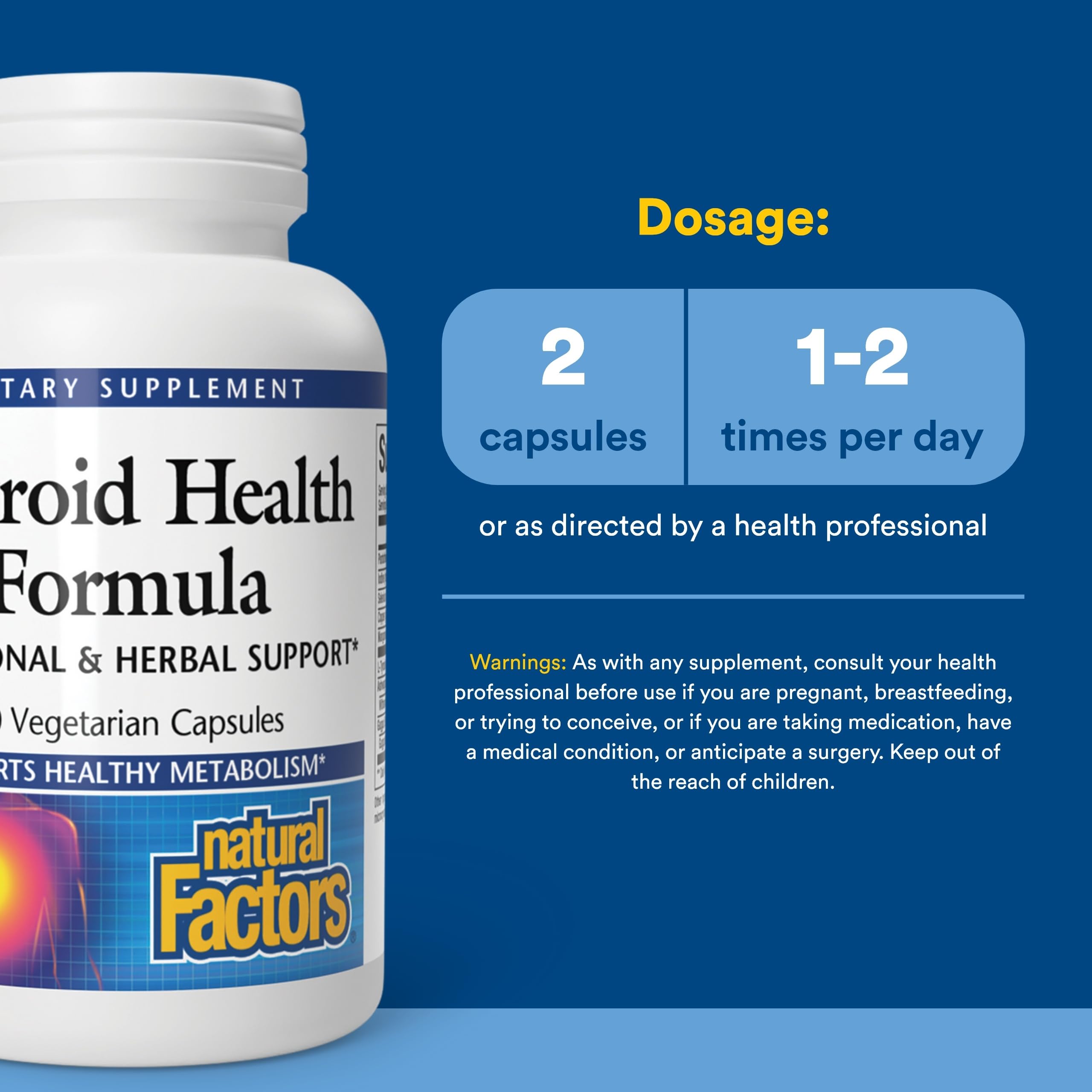 Étiquette Natural Factors Thyroid Health Formula, informations sur les ingrédients.
