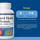Étiquette Natural Factors Thyroid Health Formula, informations sur les ingrédients.