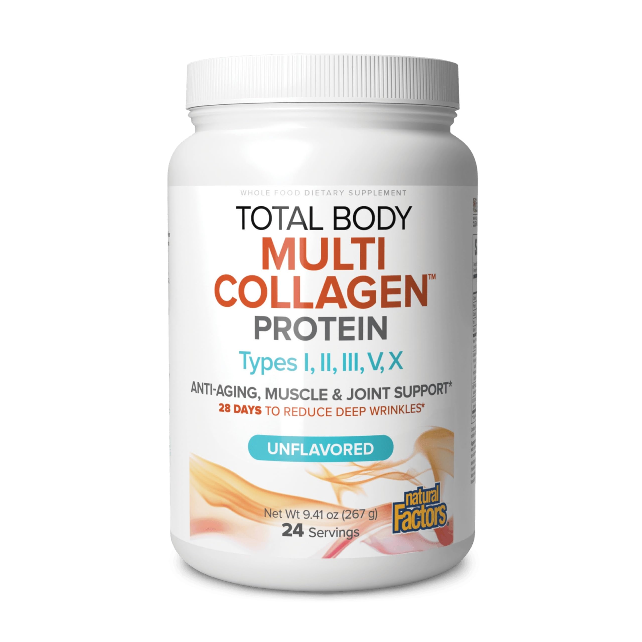 Natural Factors Total Body Multi-Collagen Bouteille: soutien potentiel pour peau et cheveux