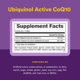 Natural Factors ubiquinol 100 mg — huile de graines de lin intégrée pour biodisponibilité.