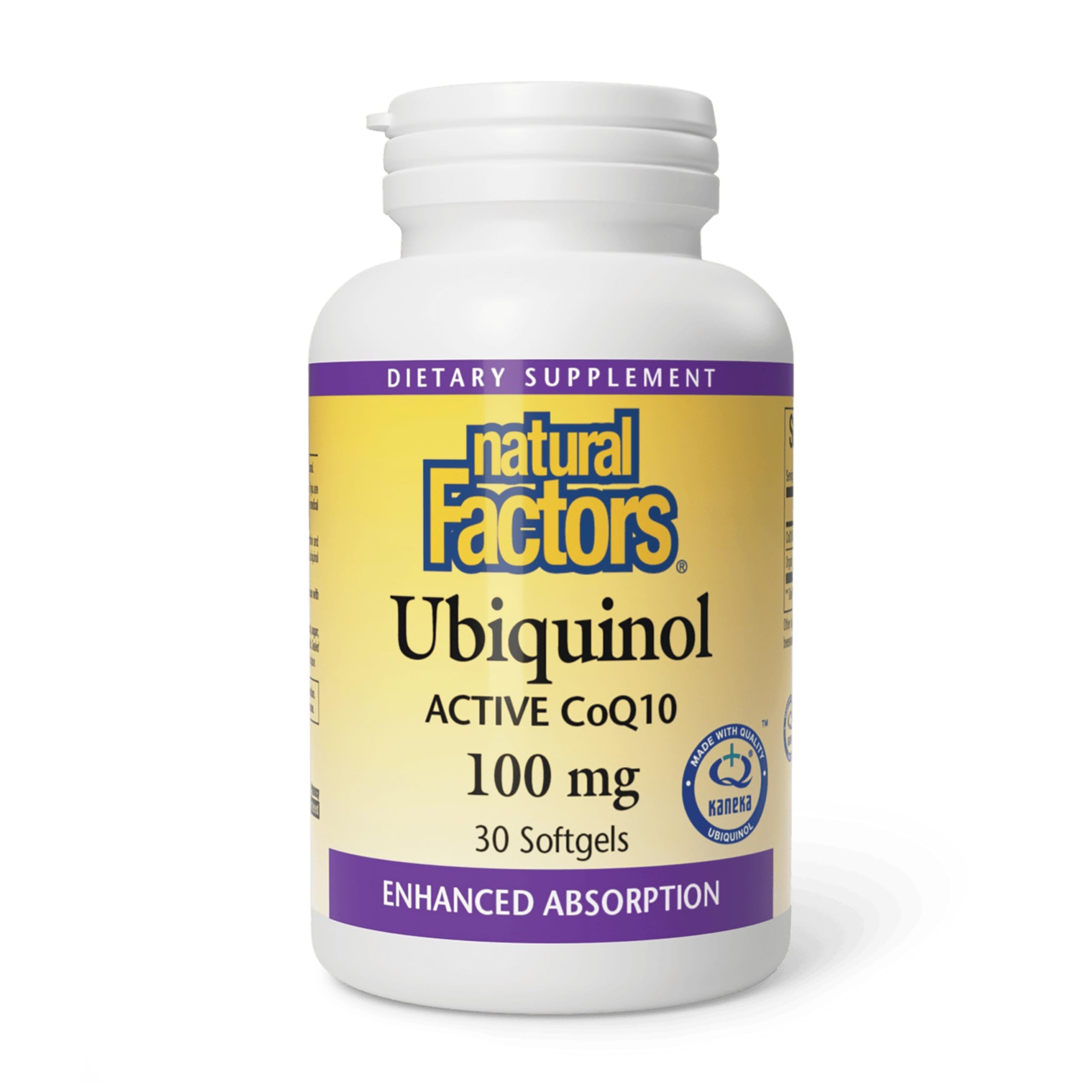 Natural Factors Ubiquinol 100 mg – bouteille de gélules, soutien potentiel à l'énergie