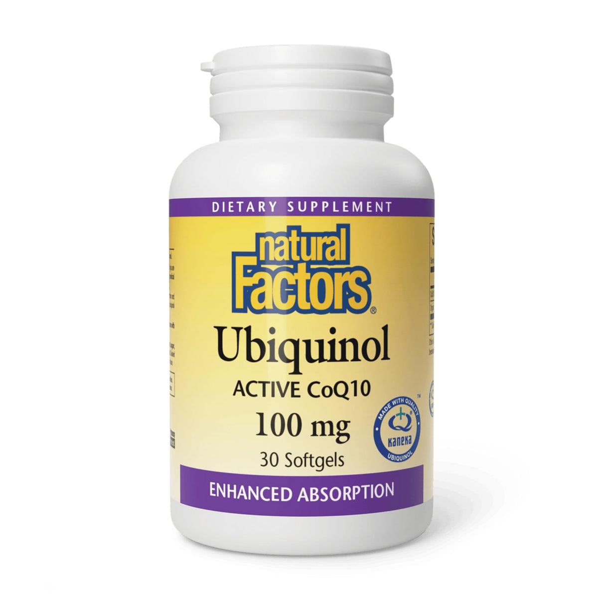 Natural Factors Ubiquinol 100 mg – bouteille de gélules, soutien potentiel à l'énergie