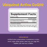 Natural Factors Ubiquinol 200 mg avec huile de lin biologique pour une absorption optimisée.