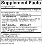 Natural Factors Ultimate Probiotic Femmes Ultra 55 Milliards – étiquette claire favorisant une flore intestinale saine.