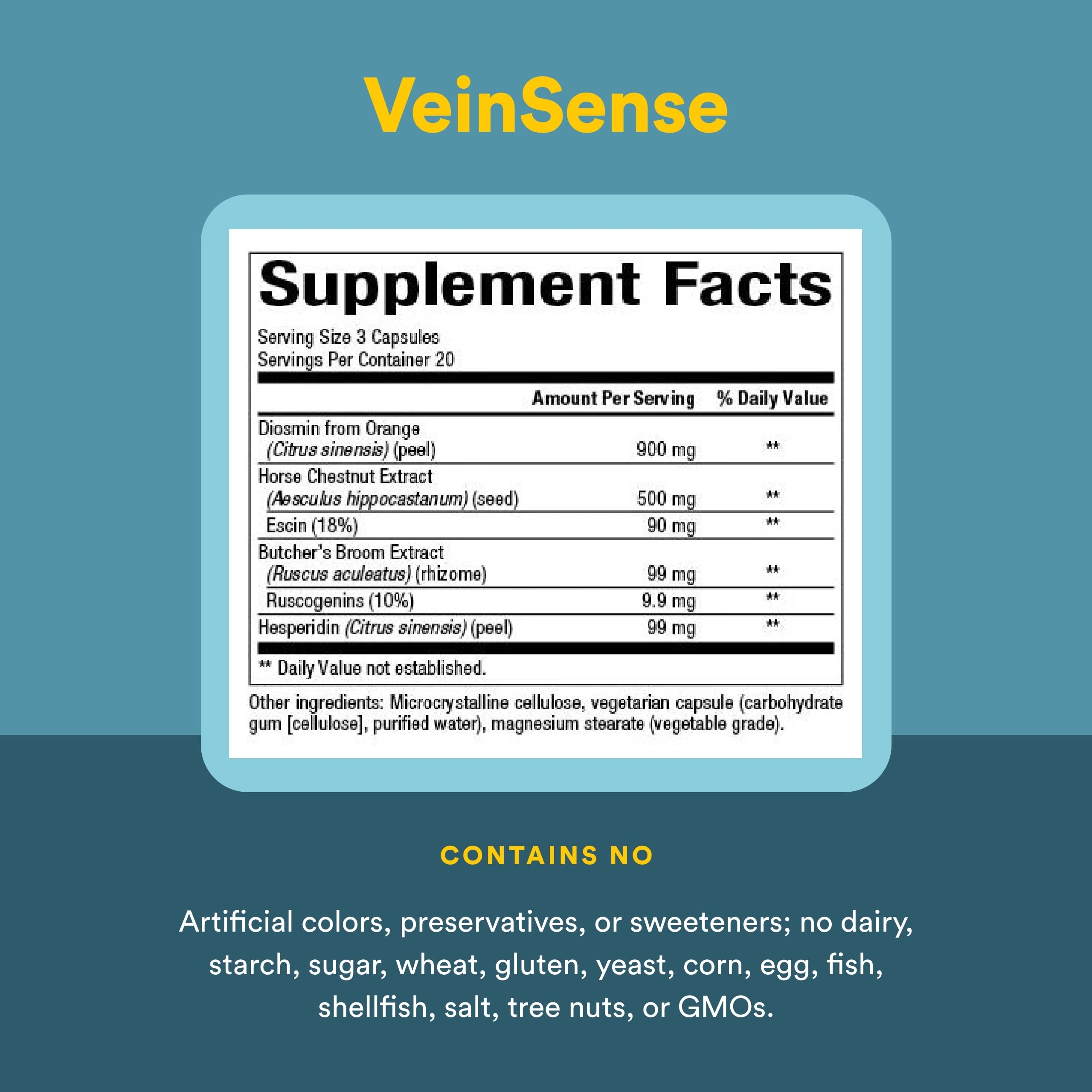 Ingrédients VeinSense – diosmine et marron d’Inde, association naturelle.