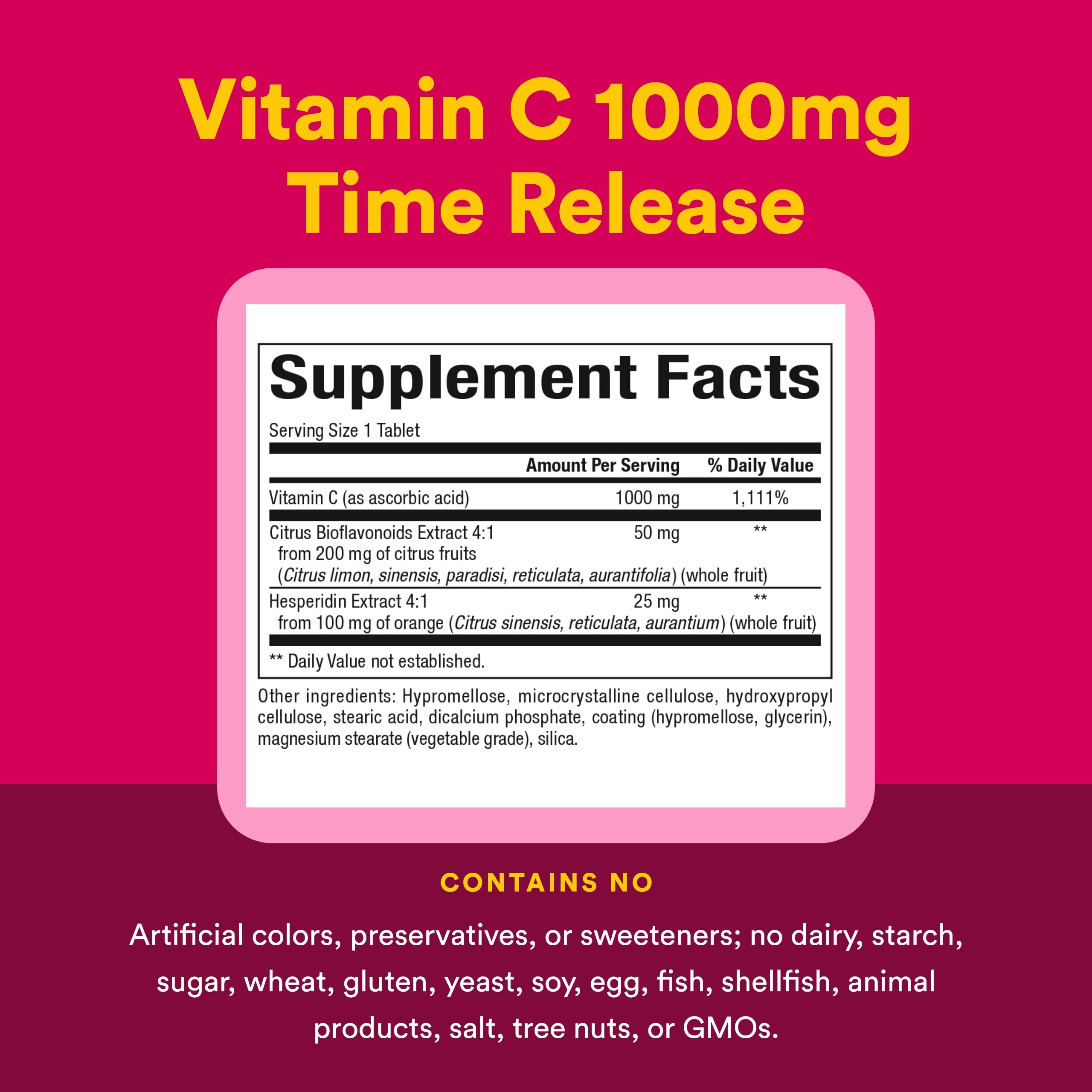 Extraits de rose dans la formule Vitamin C 1000 mg.