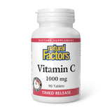 Natural Factors Vitamine C 1000 mg libération lente, boîte pratique.