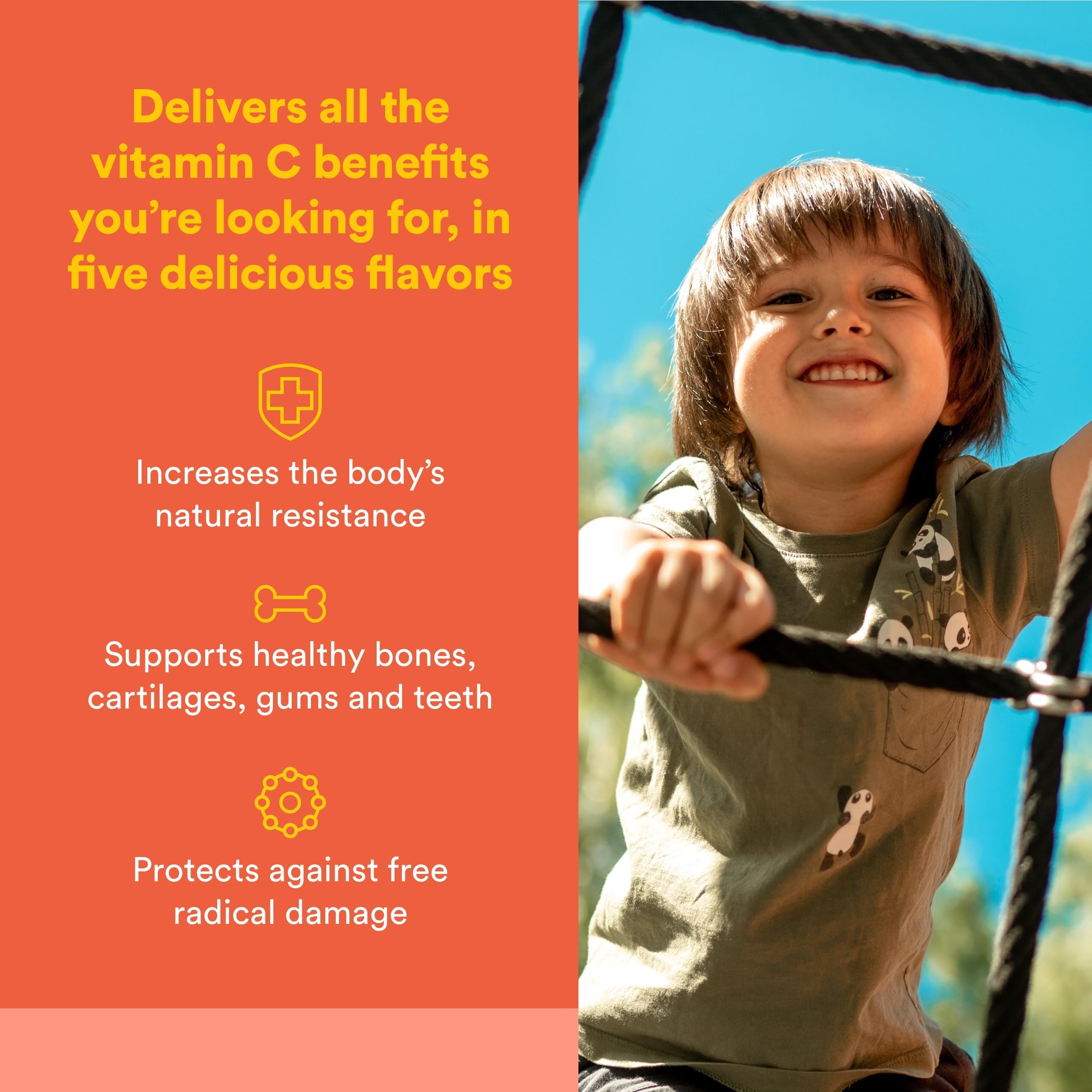 Natural Factors Vitamine C 500 mg enfants, emballage 90 wafers orange savoureux