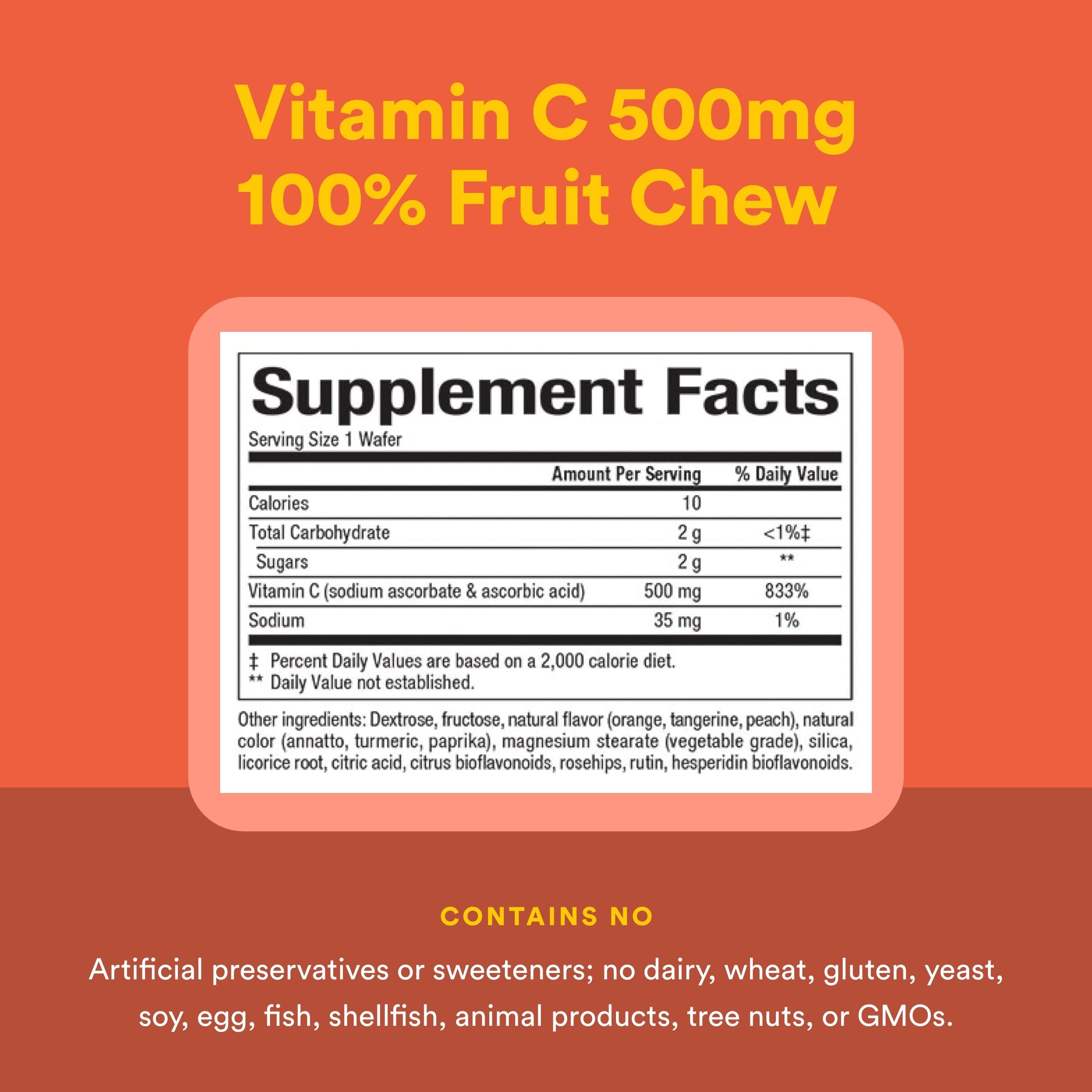 Natural Factors Vitamine C 500 mg, hesperidine pour enfants, saveur orange