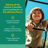 Natural Factors Vitamin C pour enfants — comprimés à mâcher tropical, goût apprécié.