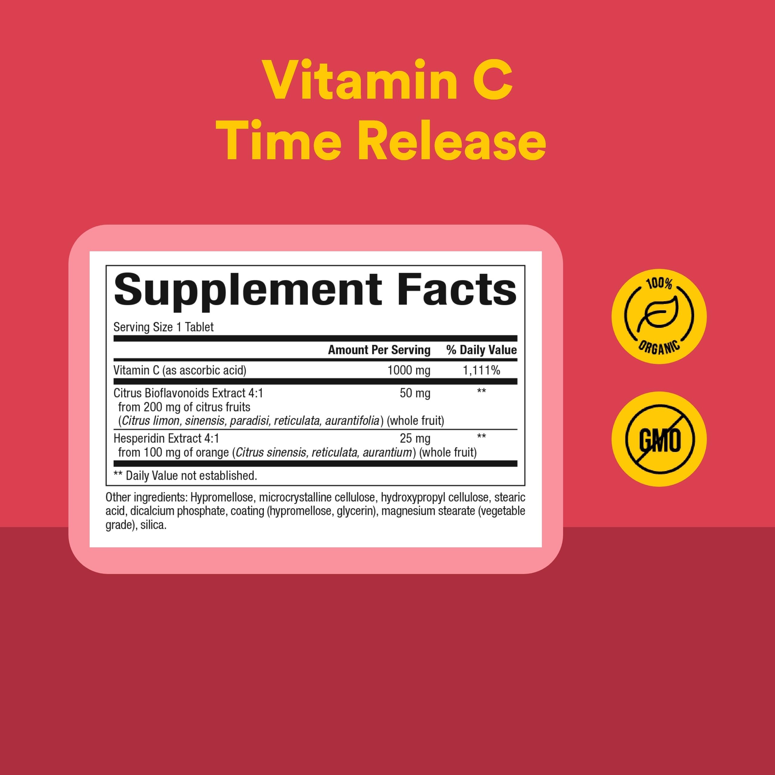 Natural Factors Vitamine C Time Release – comprimés de 1000 mg avec libération progressive.