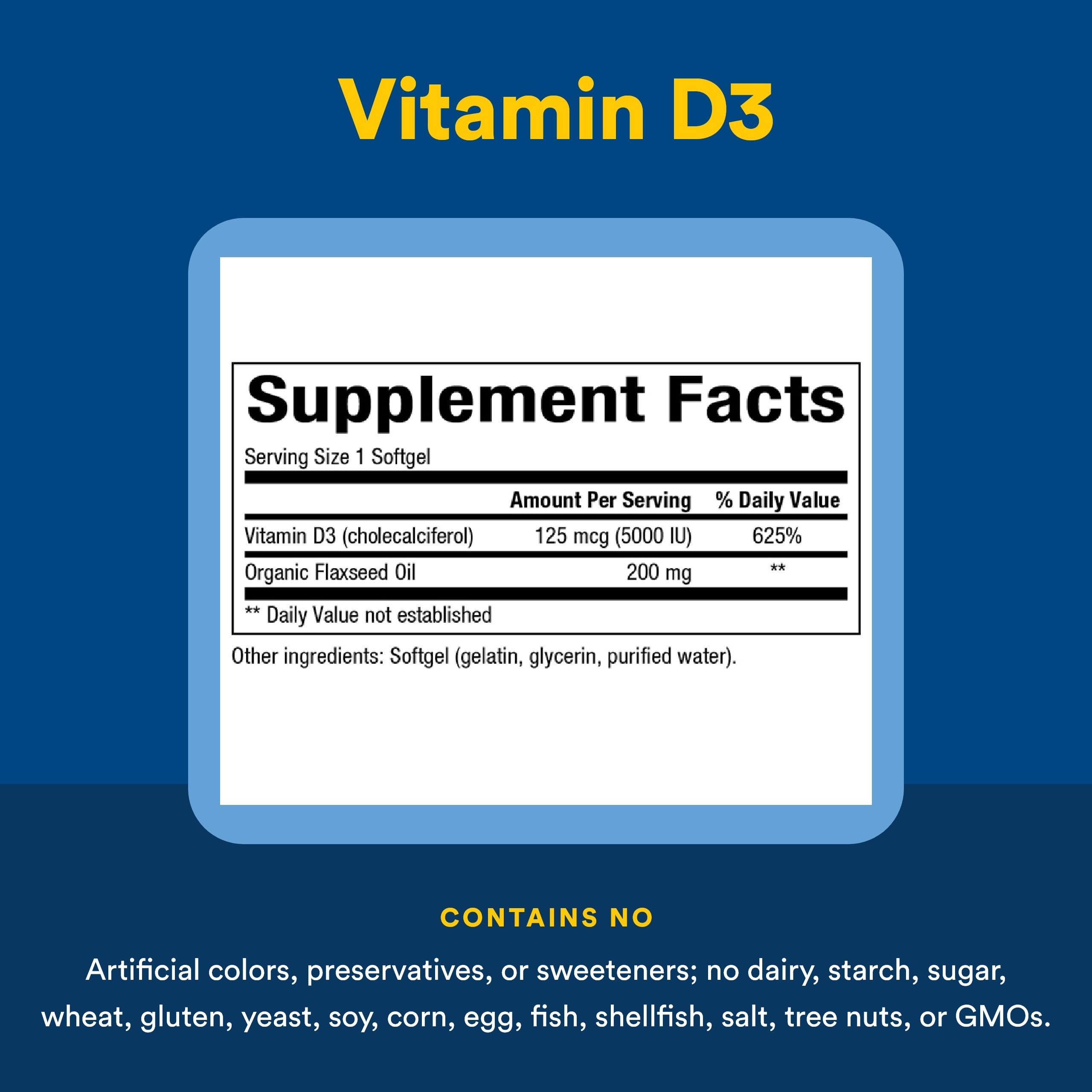 Natural Factors vitamine D3 5000 UI — huile de lin biologique améliorant l'absorption