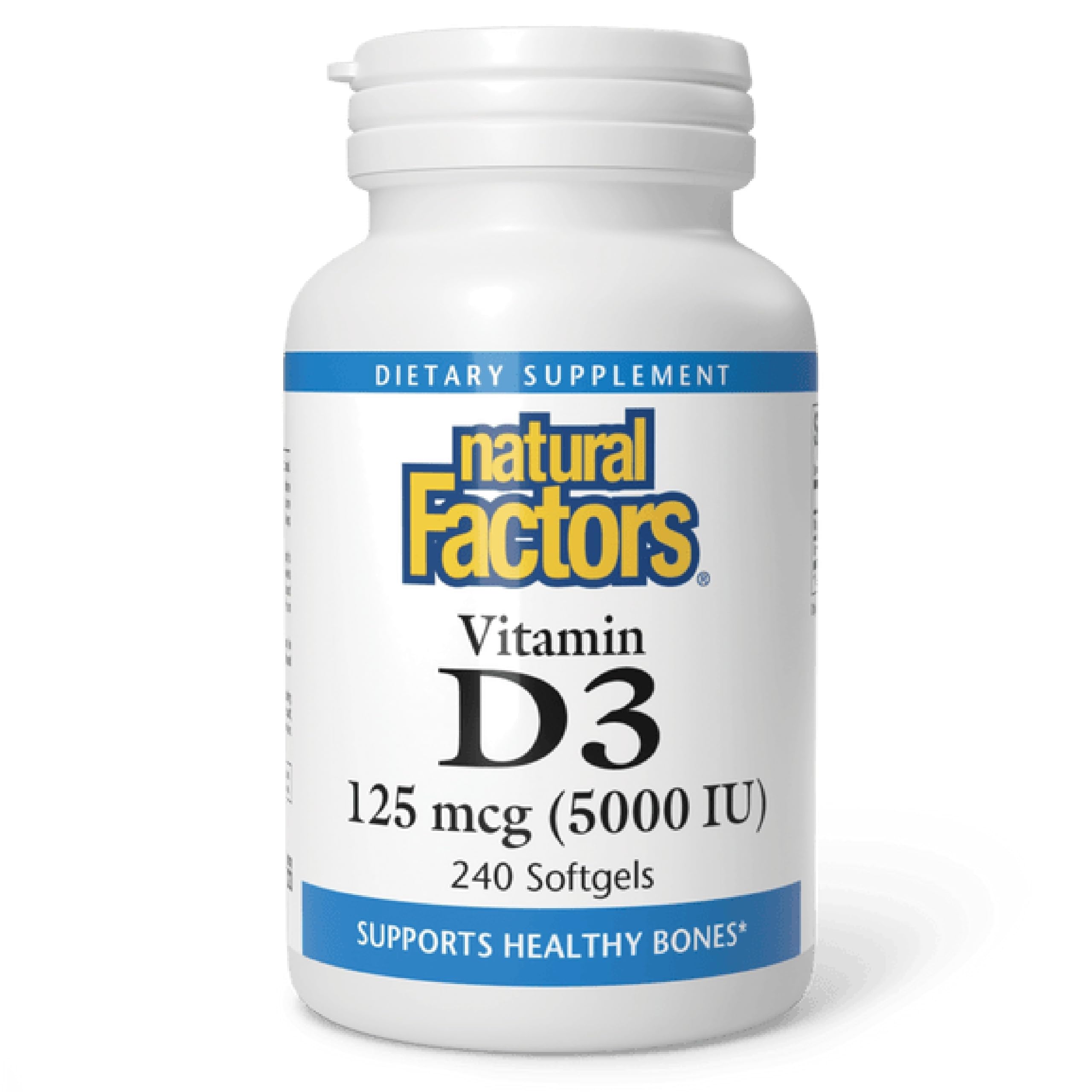 Natural Factors Vitamine D3 bouteille prête à l emploi pour soutien des os
