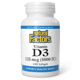 Natural Factors Vitamine D3 bouteille prête à l emploi pour soutien des os