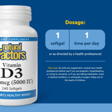 Natural FactorsVitamine D3 huile de lin bio intégrée dans la formule