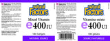 Natural Factors vitamine E 400 UI – capsules softgel – mode d'action pratique et absorption facilitée.