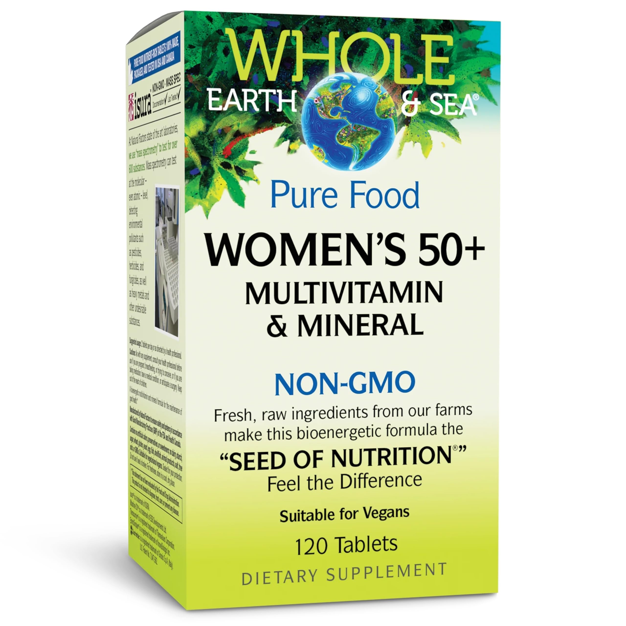 Natural Factors Whole Earth & Sea – bouteille avec comprimés, idéal pour soutenir les os et le cerveau.