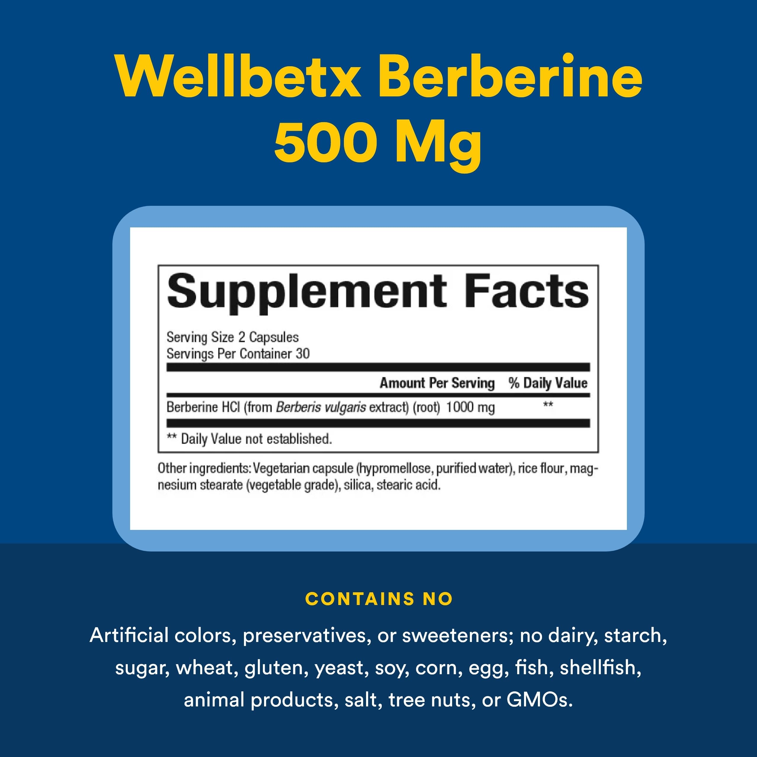 Natural Factors WellBetX Berberine – sans gluten: convient aux régimes véganes et sans allergènes.