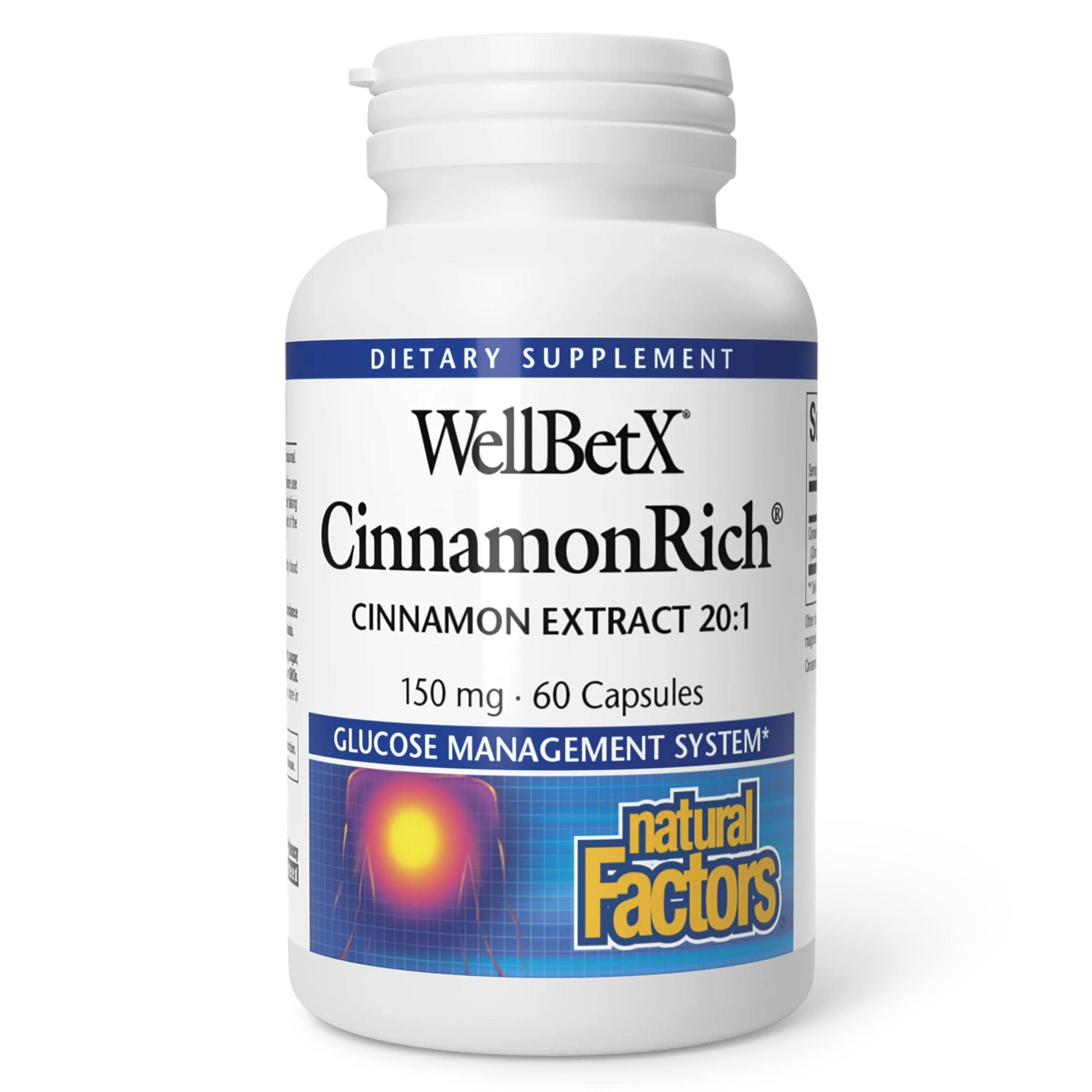 Natural Factors WellBetX CinnamonRich, bouteille: soutien antioxydant potentiel en routine quotidienne