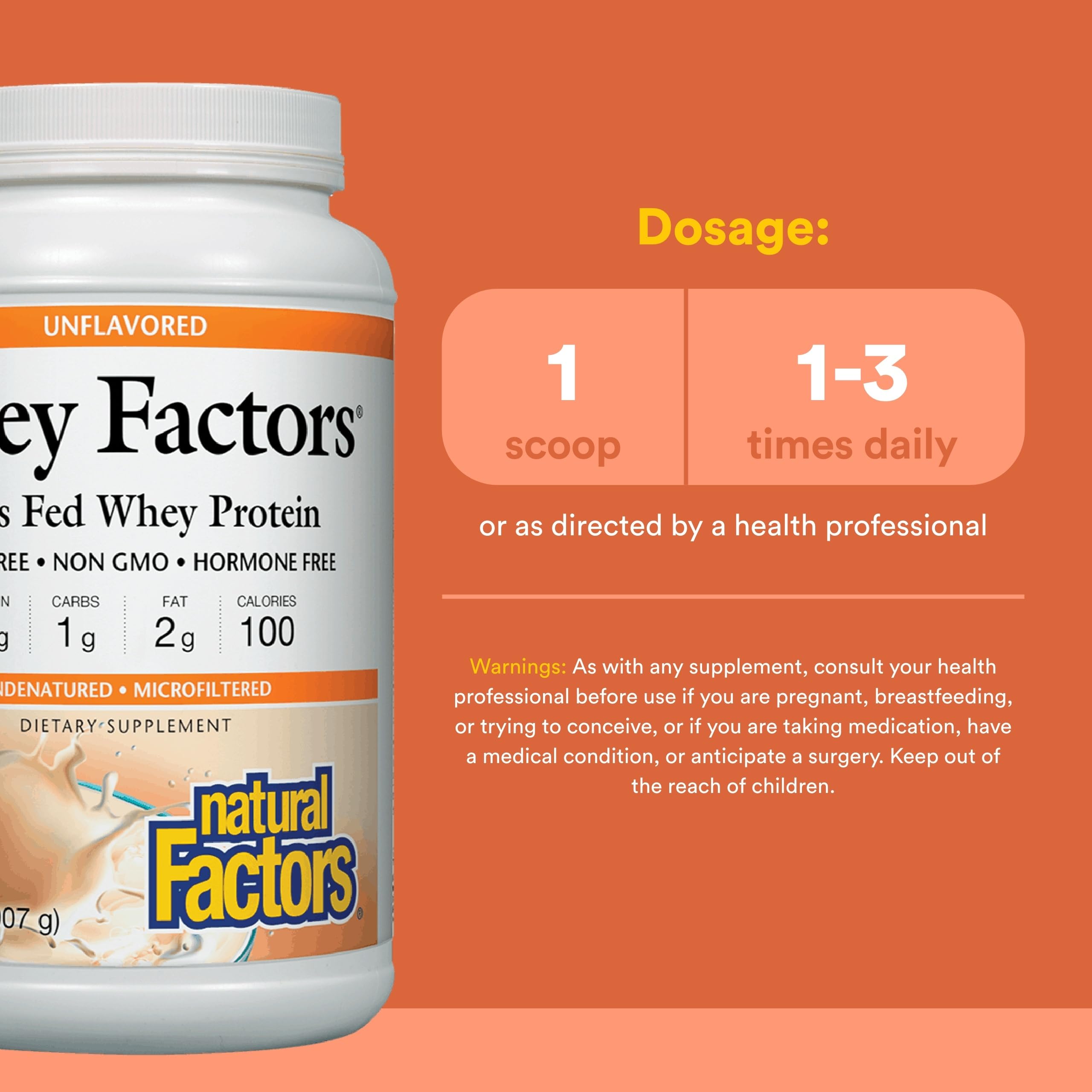 Natural Factors Whey Factors mélange rapide dans un shaker et texture lisse