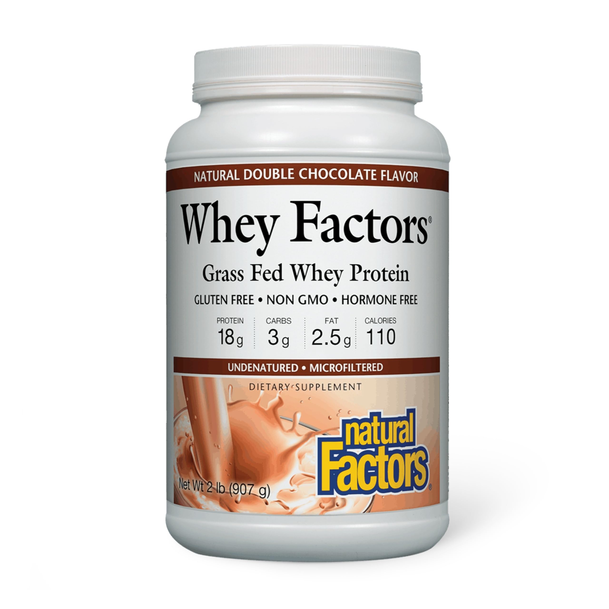 Natural Factors Whey Factors, pot-protéine pour soutenir le développement musculaire après l’entraînement.