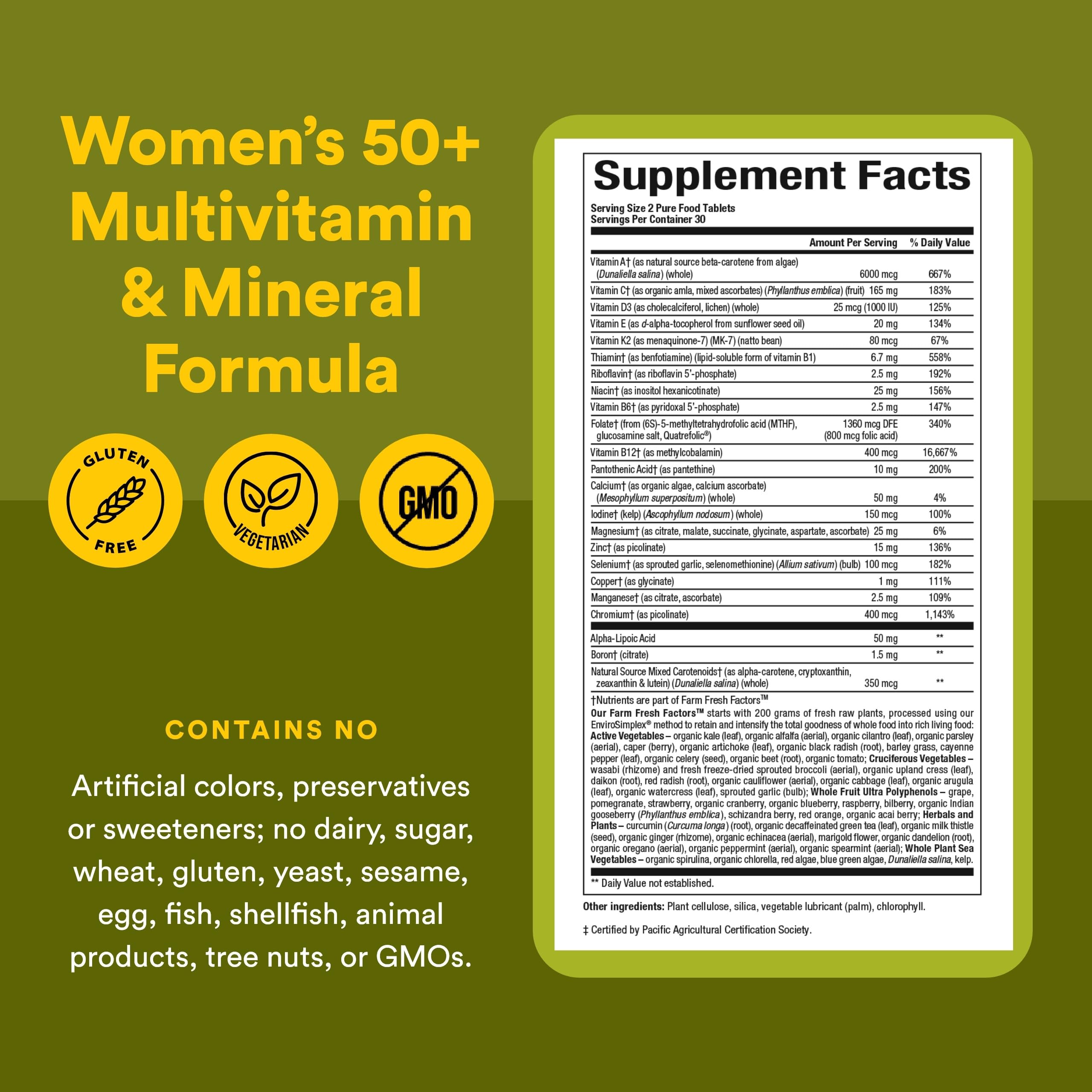Natural Factors Whole Earth & Sea 50+ calcium-selenium — soutien osseux et protection du cerveau.