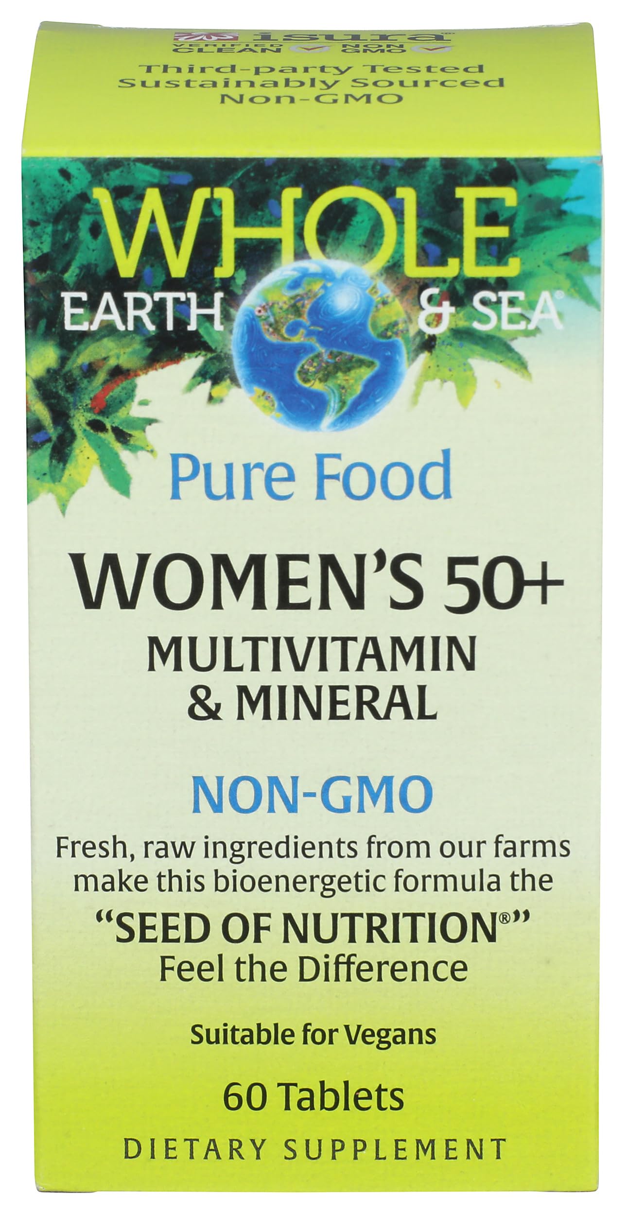 Natural Factors Whole Earth & Sea 50+ dosage-2-tablettes — prise simple par jour.
