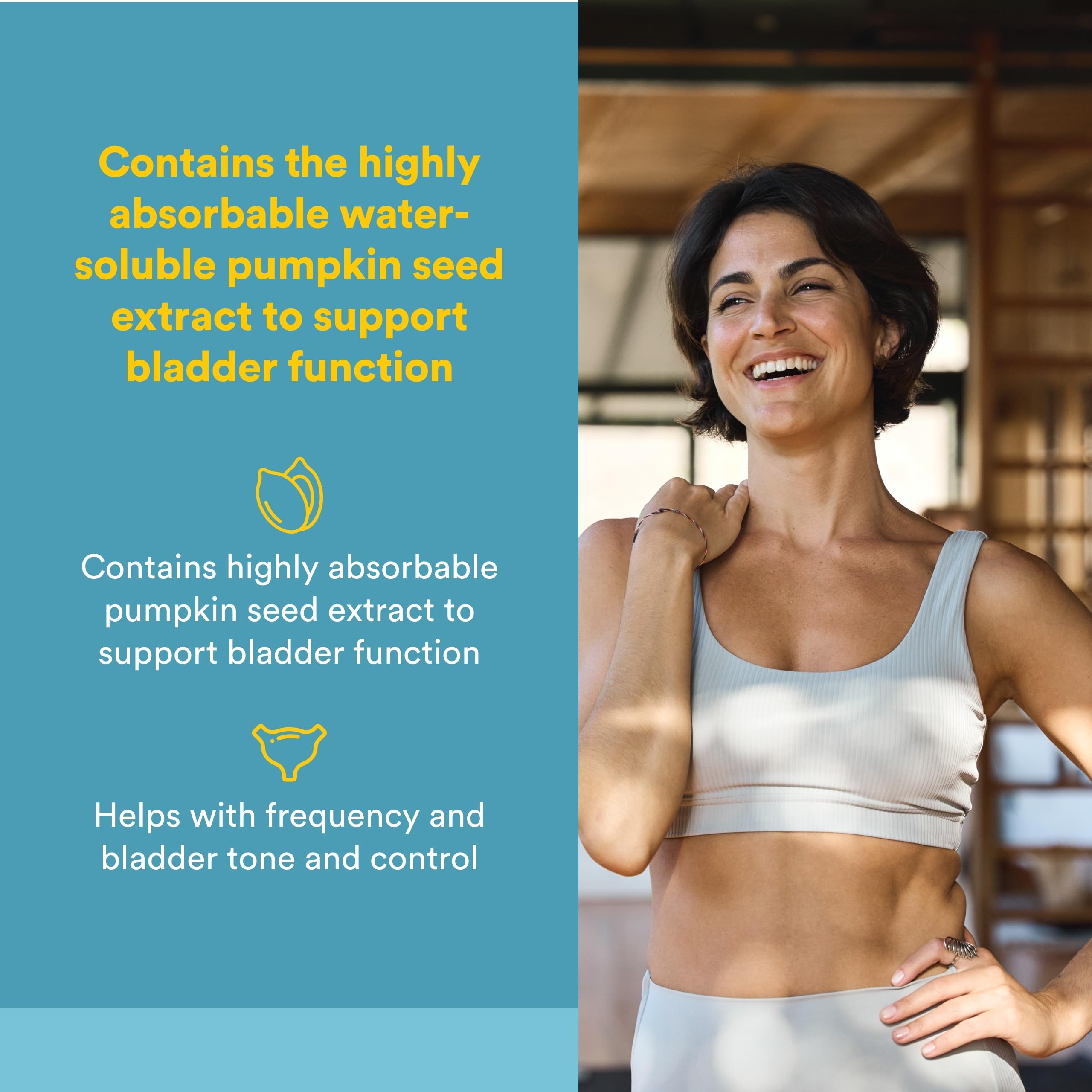 Capsules BladderSense de Natural Factors, faciles à prendre au quotidien.