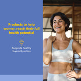 Étiquette ThyroSense indiquant les ingrédients clés et les bénéfices.