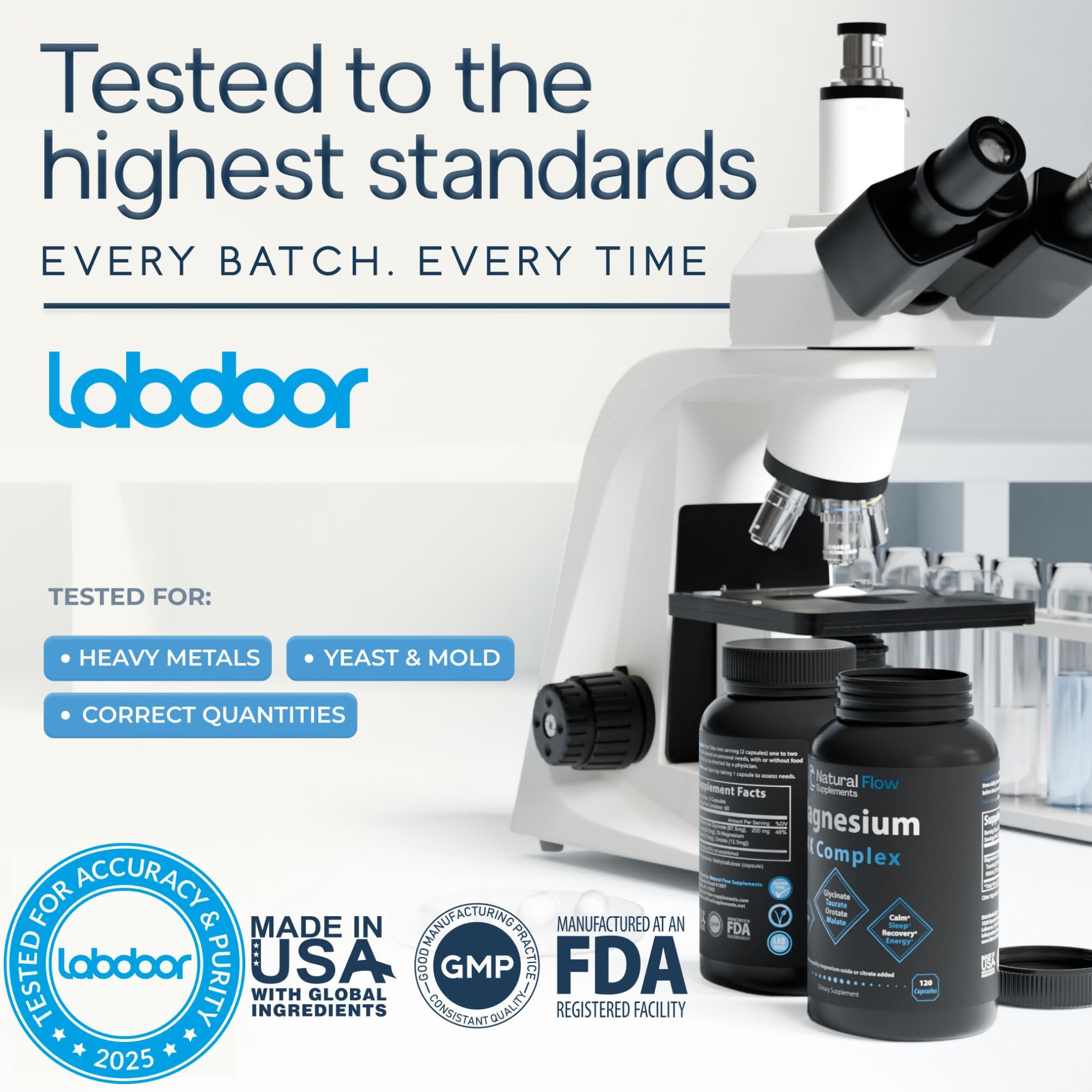 Natural Flow 4X Magnésium – sans citrate: formulé sans citrate ni oxyde.