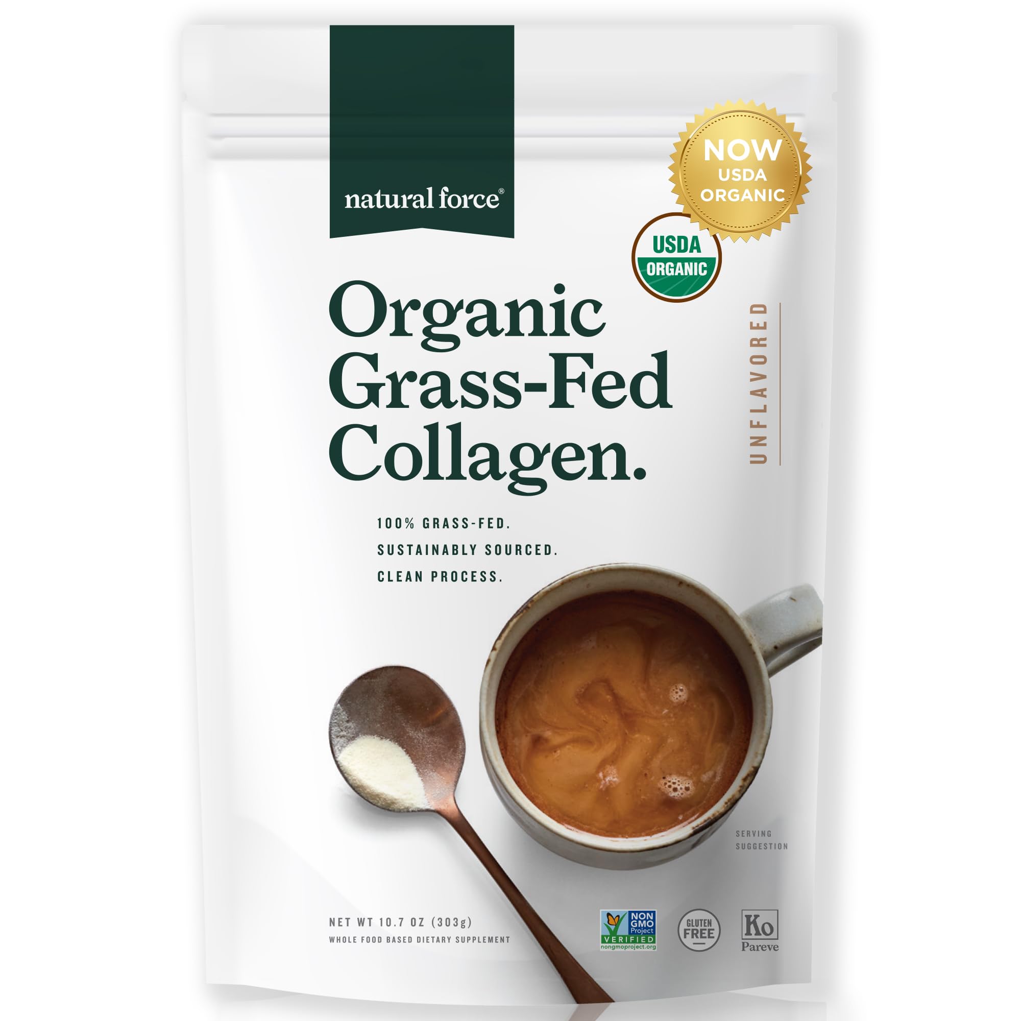 Natural Force Collagen Peptides – poudre sans saveur idéale dans boissons quotidiennes
