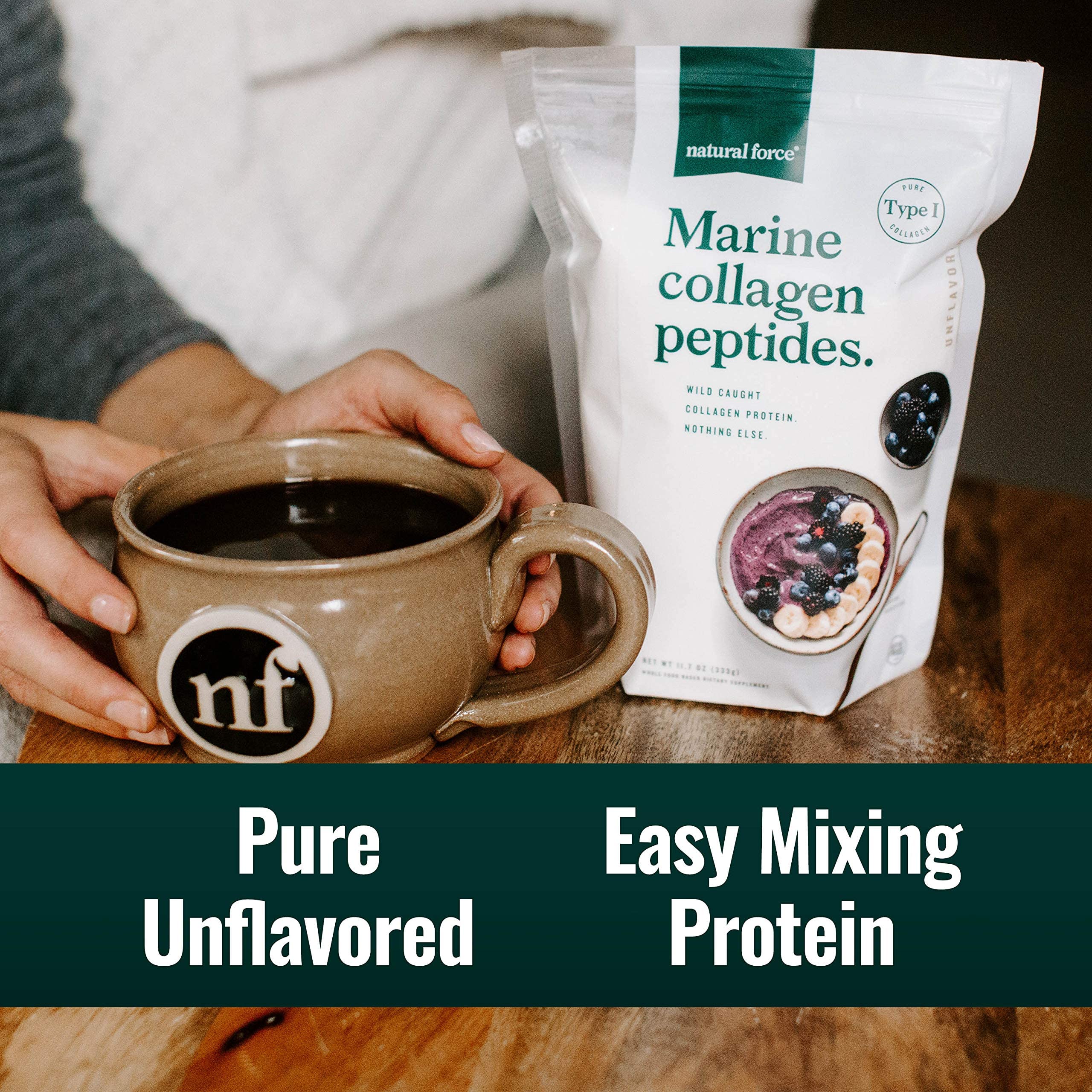 Natural Force Pot Collagene Marine – emballage pratique et dosage facilité.