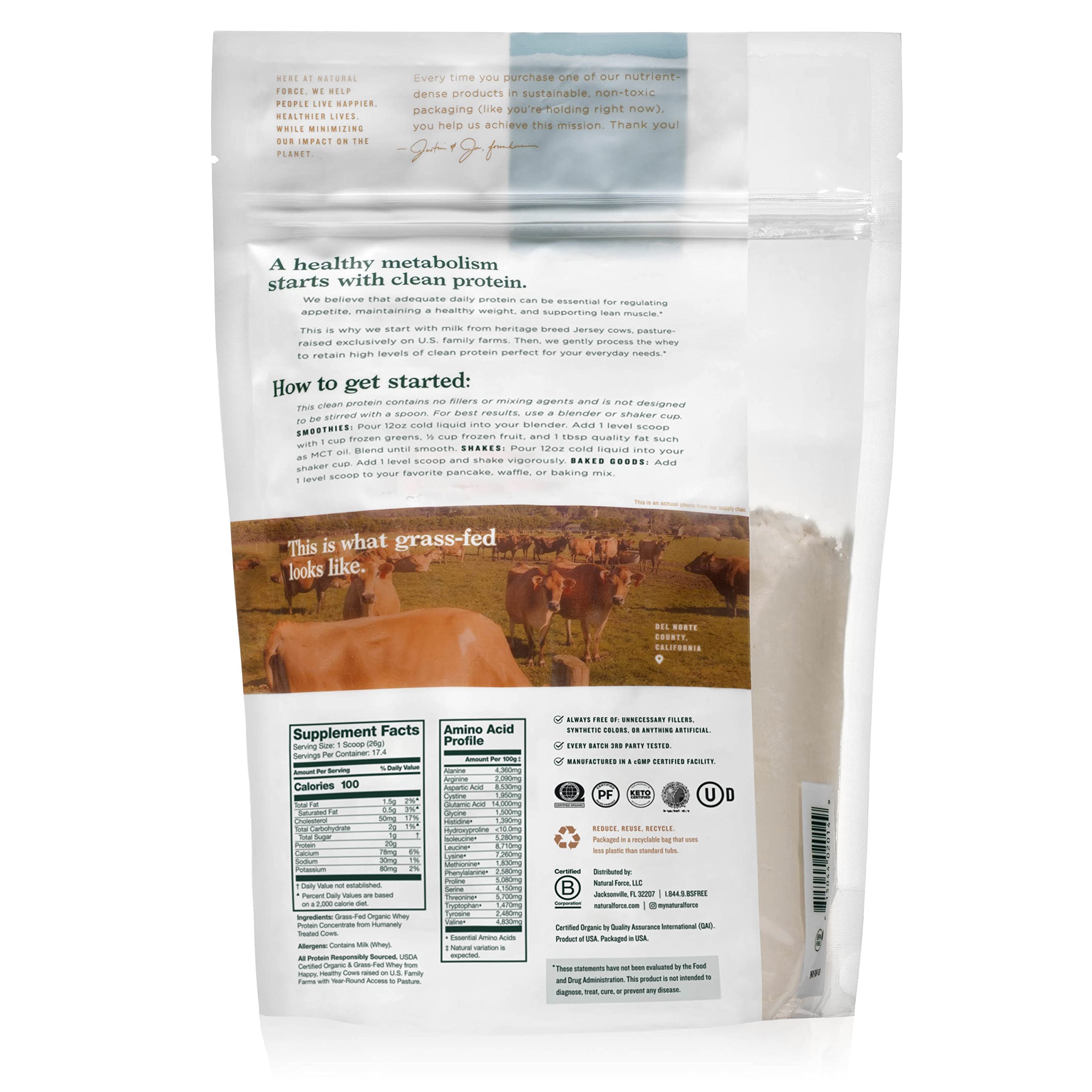 Natural Force protéine lactosérum biologique, qualité certifiée et nutrition fiable.