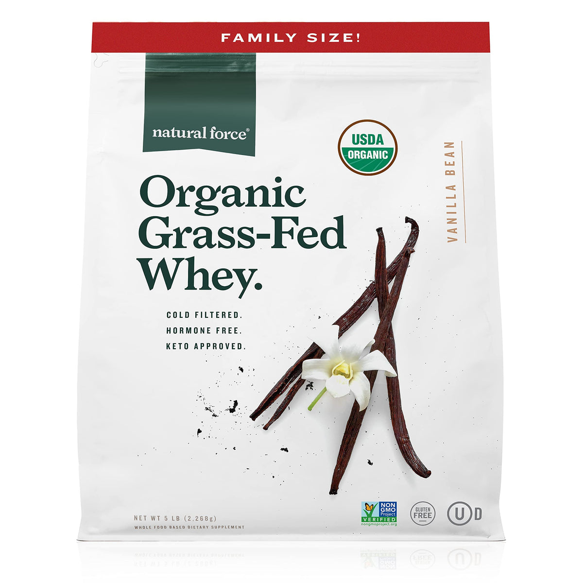 Natural Force Whey poudre vanille: texture lisse pour shakes protéinés.