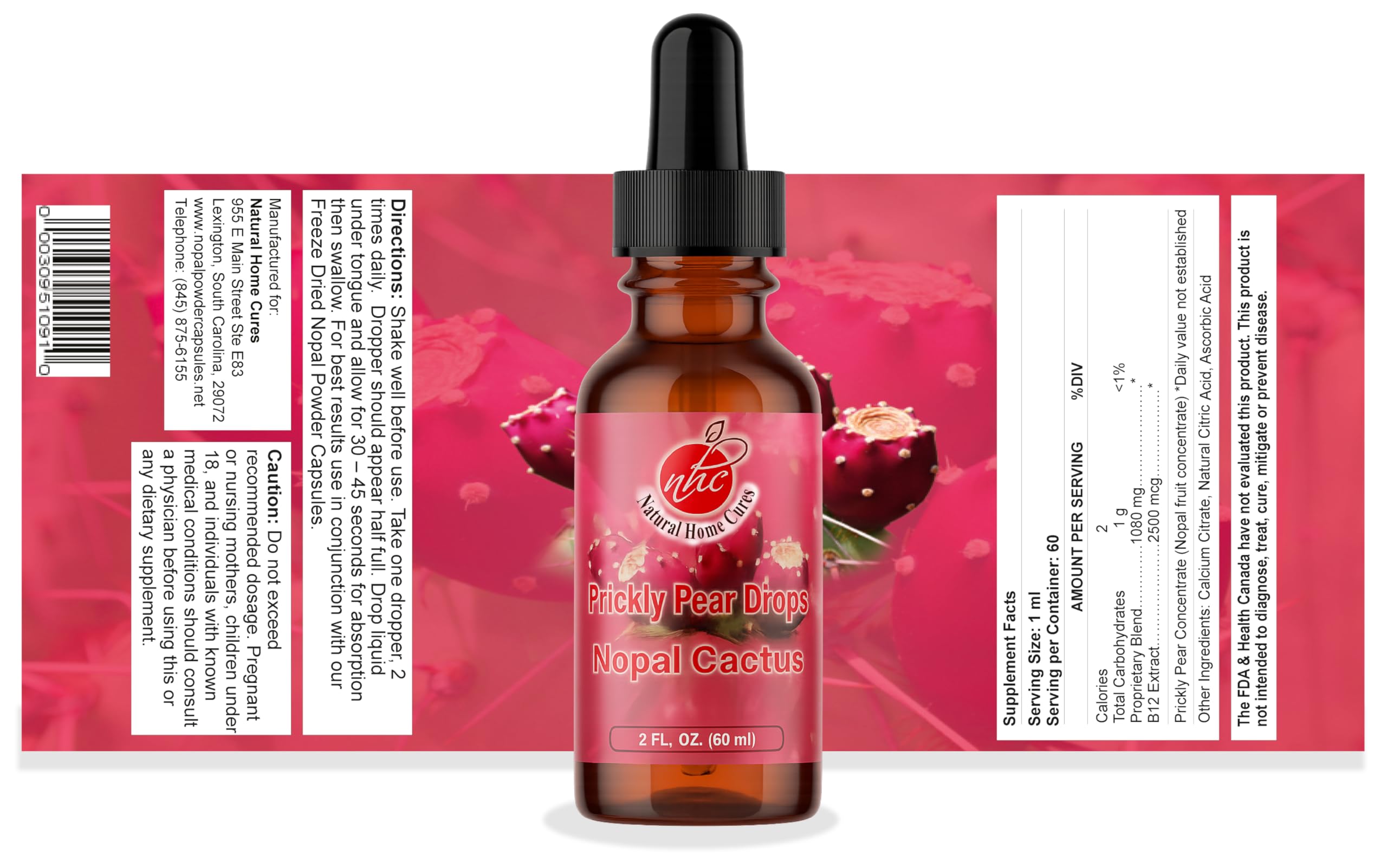 Natural Home Cures Extrait Liquide Figue de Barbarie: absorption rapide et pratique.