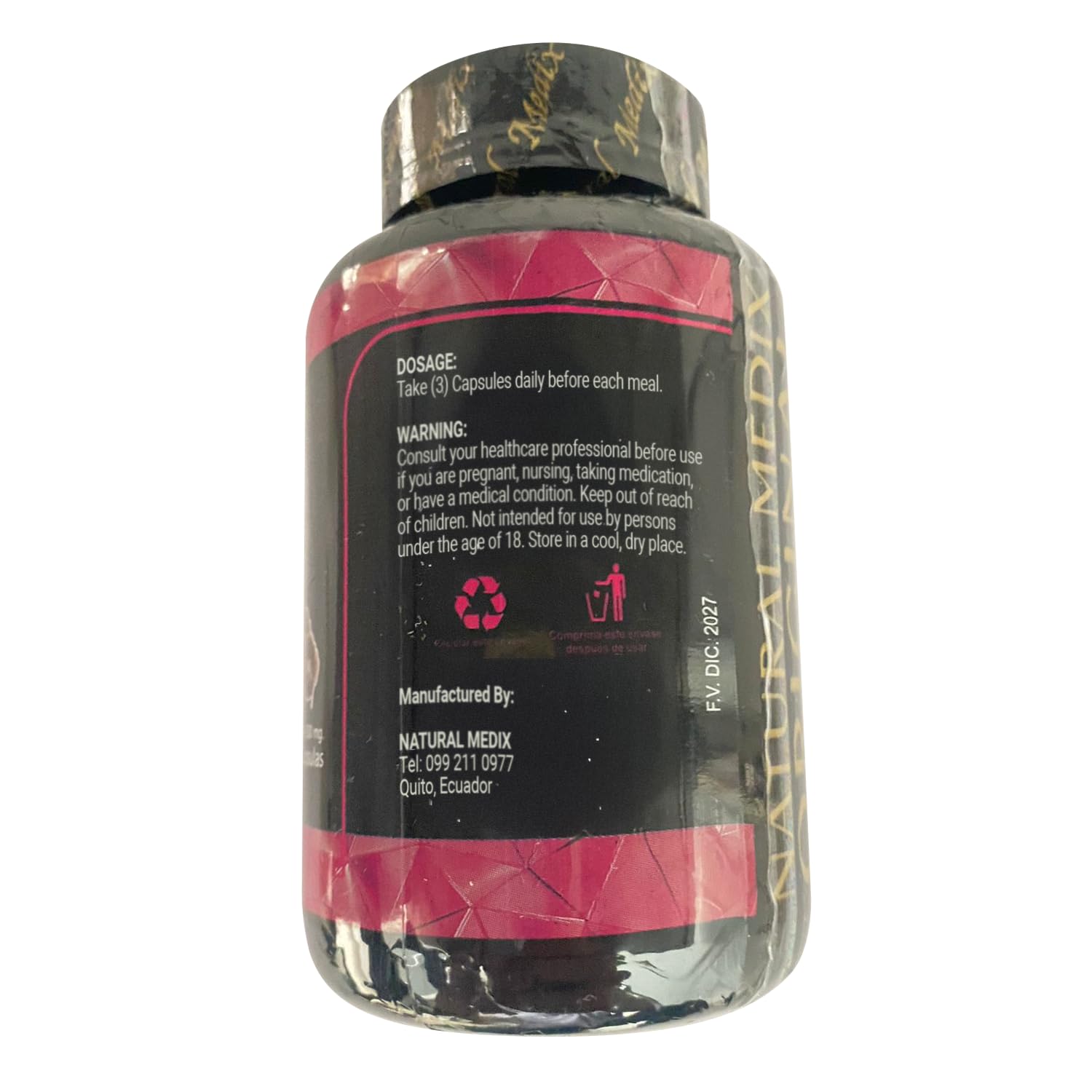 Natural medix compositions-aguaje-hinojo-maca-triple, mélange botanique pour le bien-être.