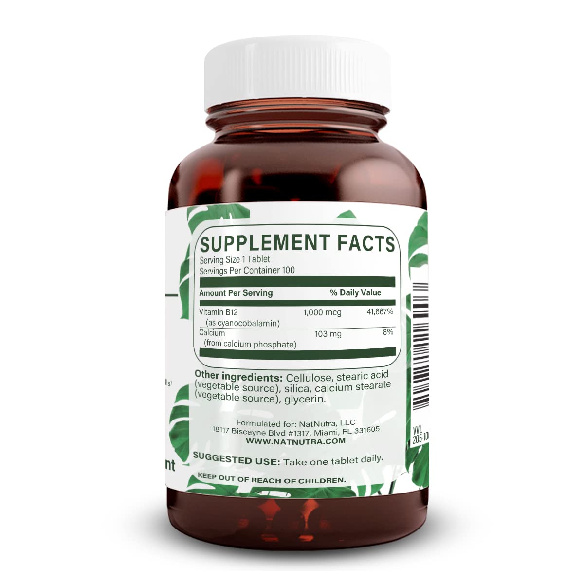 Capsules Natural Nutra B12 1000 mcg, dose pratique et absorption progressive.