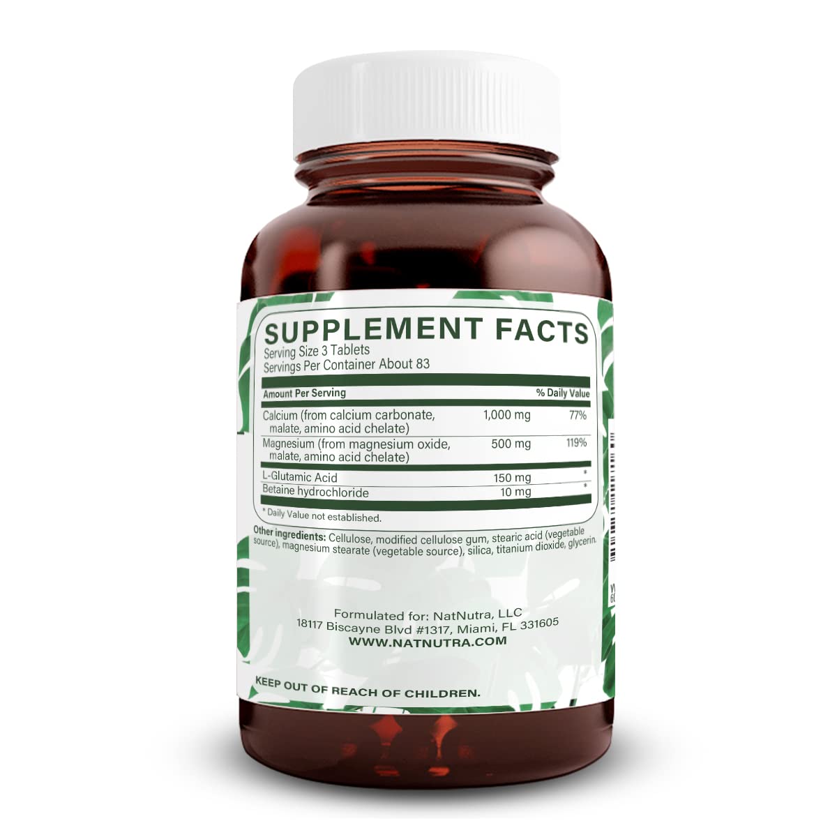 Natural Nutra bouteille ambre sans BPA protégeant la fraîcheur.