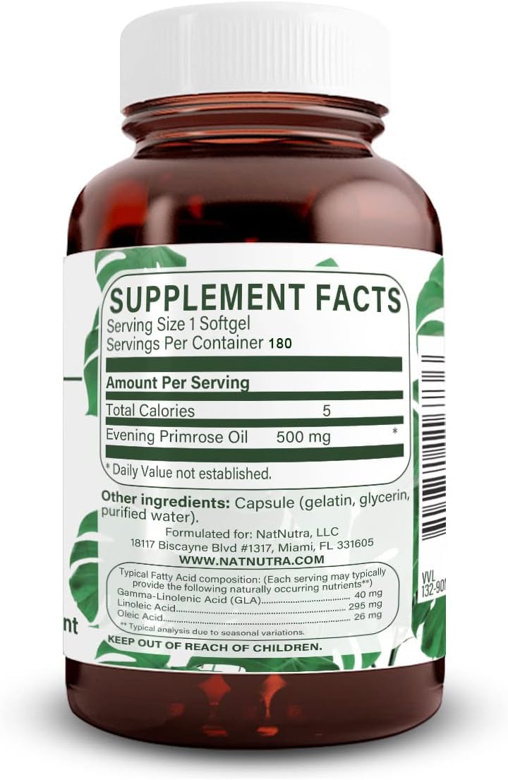 Natural Nutra Gelules d'onagre, capsules douces, usage quotidien