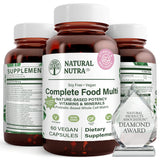 Natural Nutra Multivitamine complète, bouteille en verre ambré, soutien à l'énergie quotidienne.
