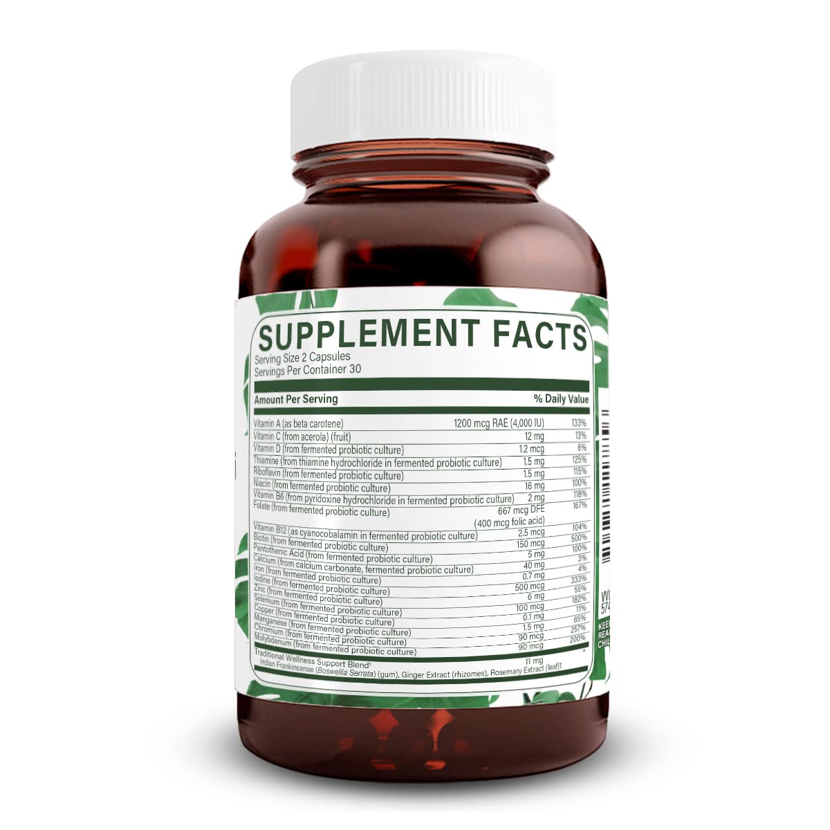 Natural Nutra Multivitamine complète, gélules véganes, apport nutritif essentiel pour la journée.